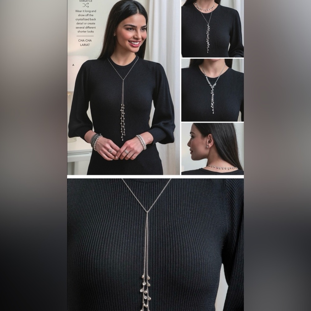 Touchstone Crystal Cha Cha Lariat Swarovski crystals versatile NEW in BOX